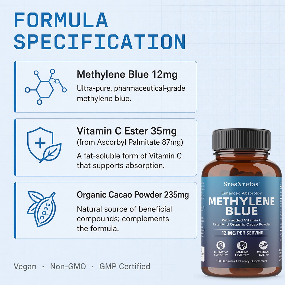 SresXrefas Cognitive Support Supplement Vitamin C & Cacao Formula 120 Capsules