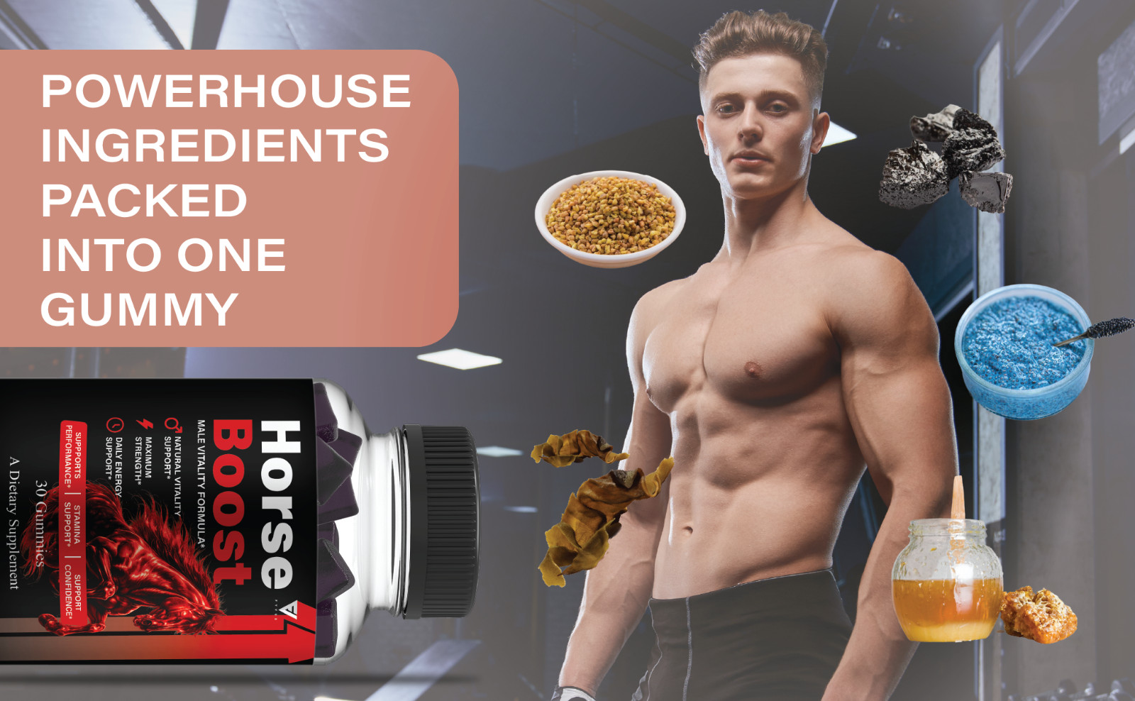 (5 Pack) Horse Boost Gummies, HorseBoost Male Performance (150 Gummies)