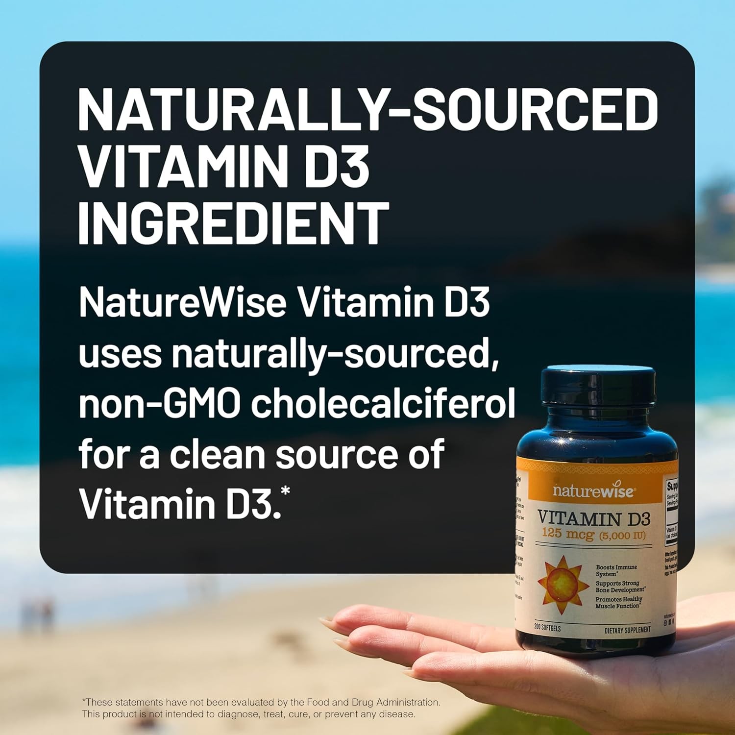 NatureWise Vitamin D3 5000iu (125 mcg) 30-Day Supply for Immune Support, Healthy