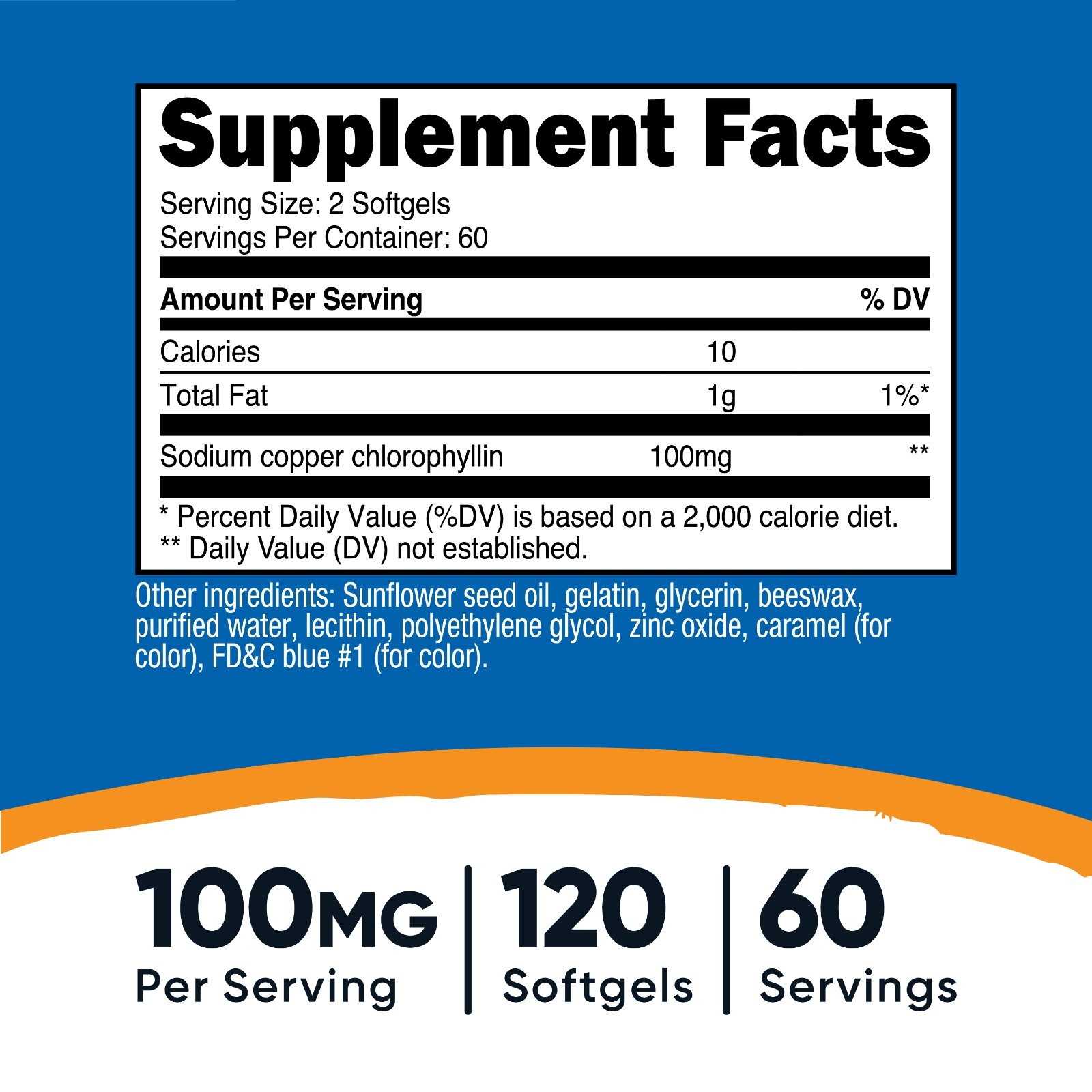 Nutricost Chlorophyll (100mg) 120 Softgels – Gluten-Free, 60 Servings