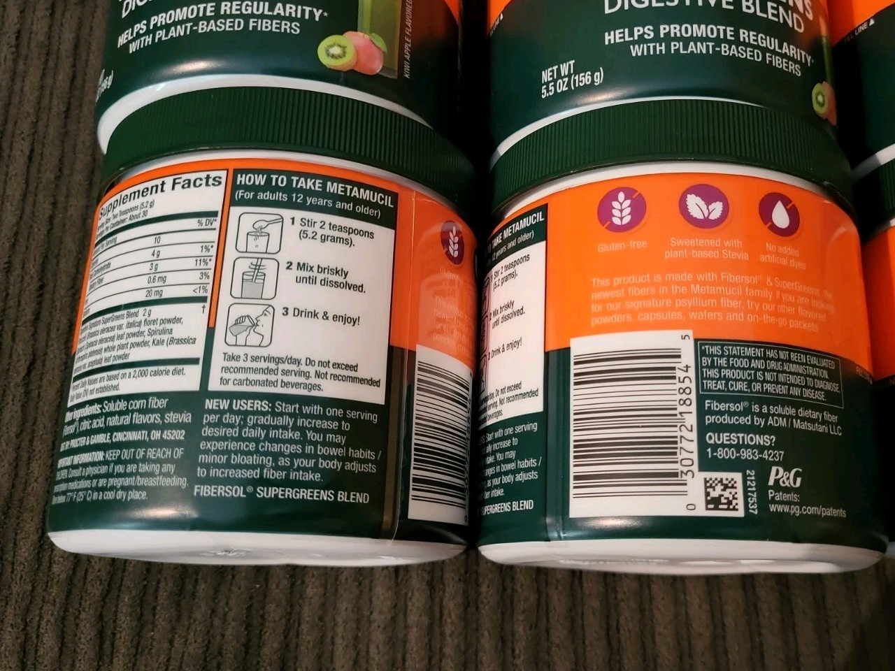 (6) MetaMucil Supergreens Digestive Blend 5.5oz ~EXP: 12/26