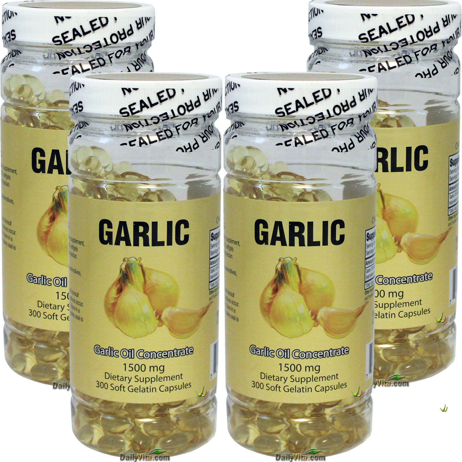 4x Bottles Garlic Oil 3 MG 500:1 Concentrate 1500 mg 300 Caps