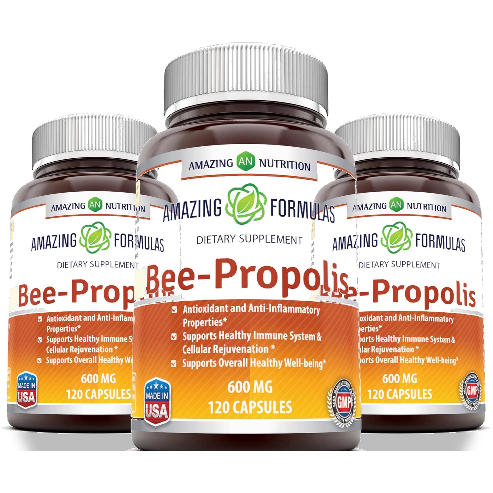 Amazing Nutrition Formulas Bee Propolis 600 Mg Dietary Supplement 3 Pack