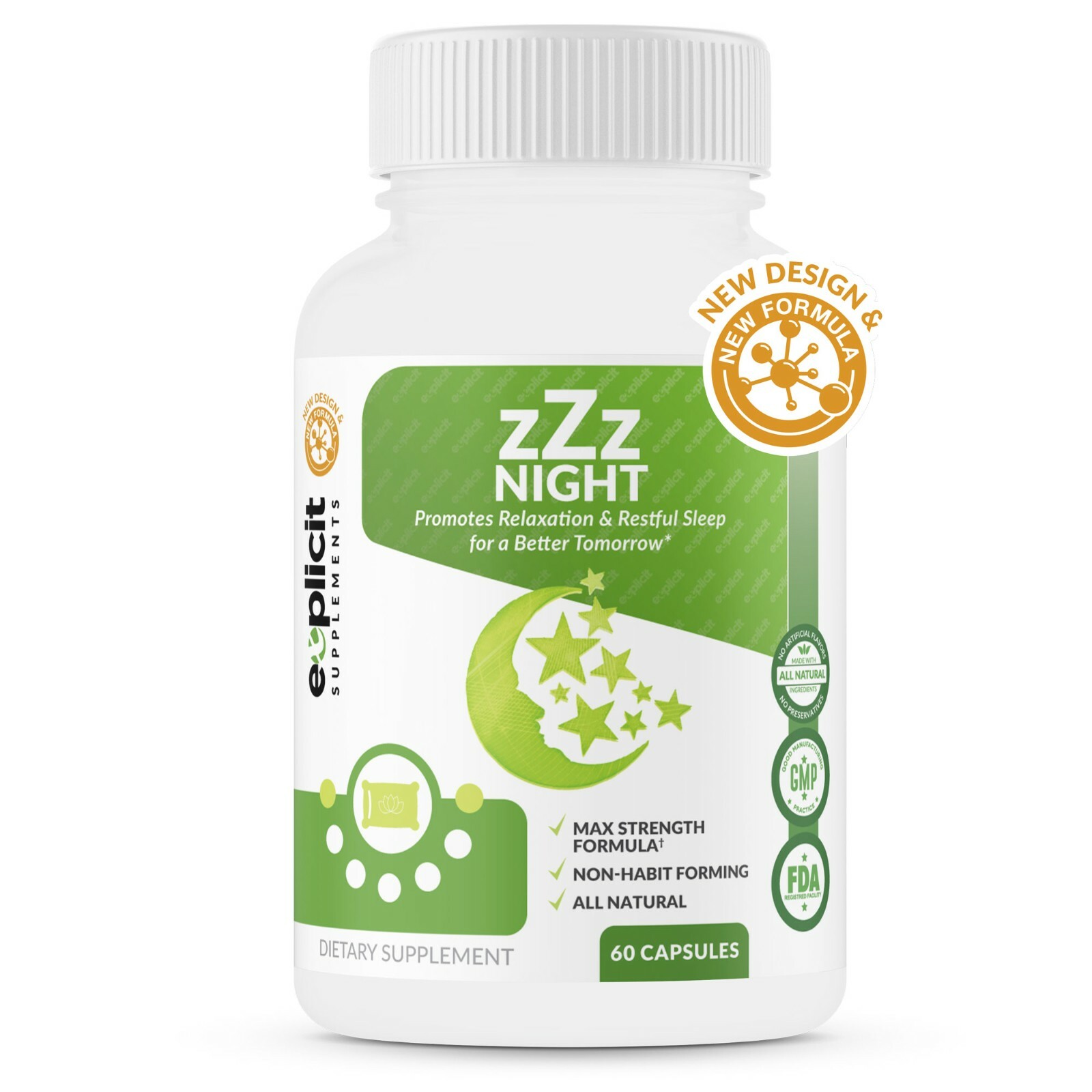 zZz Night Natural Sleep Aid – Non-Habit Sleeping Pills – Sleep Supplement