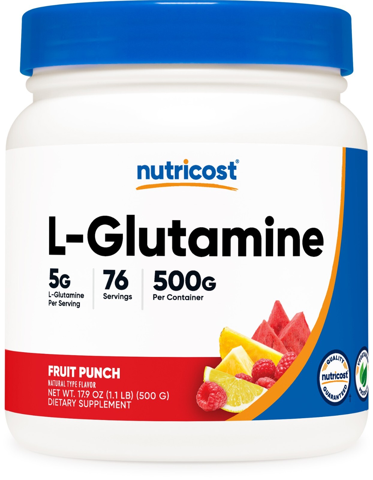 Nutricost L-Glutamine Powder (500G) (Fruit Punch)