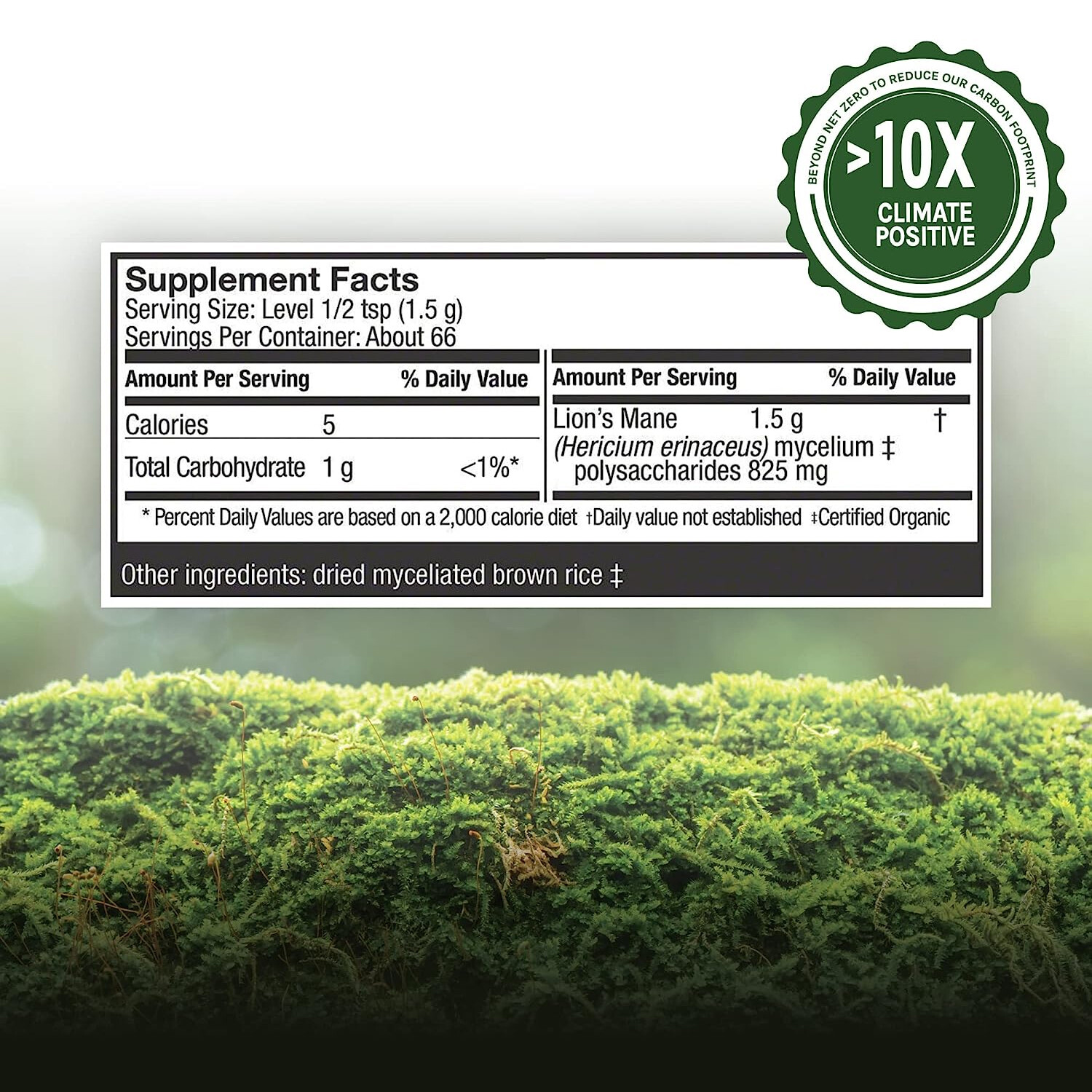 Host Defense Lion’s Mane Mushroom Mycelium Powder, 3.5 Ounces