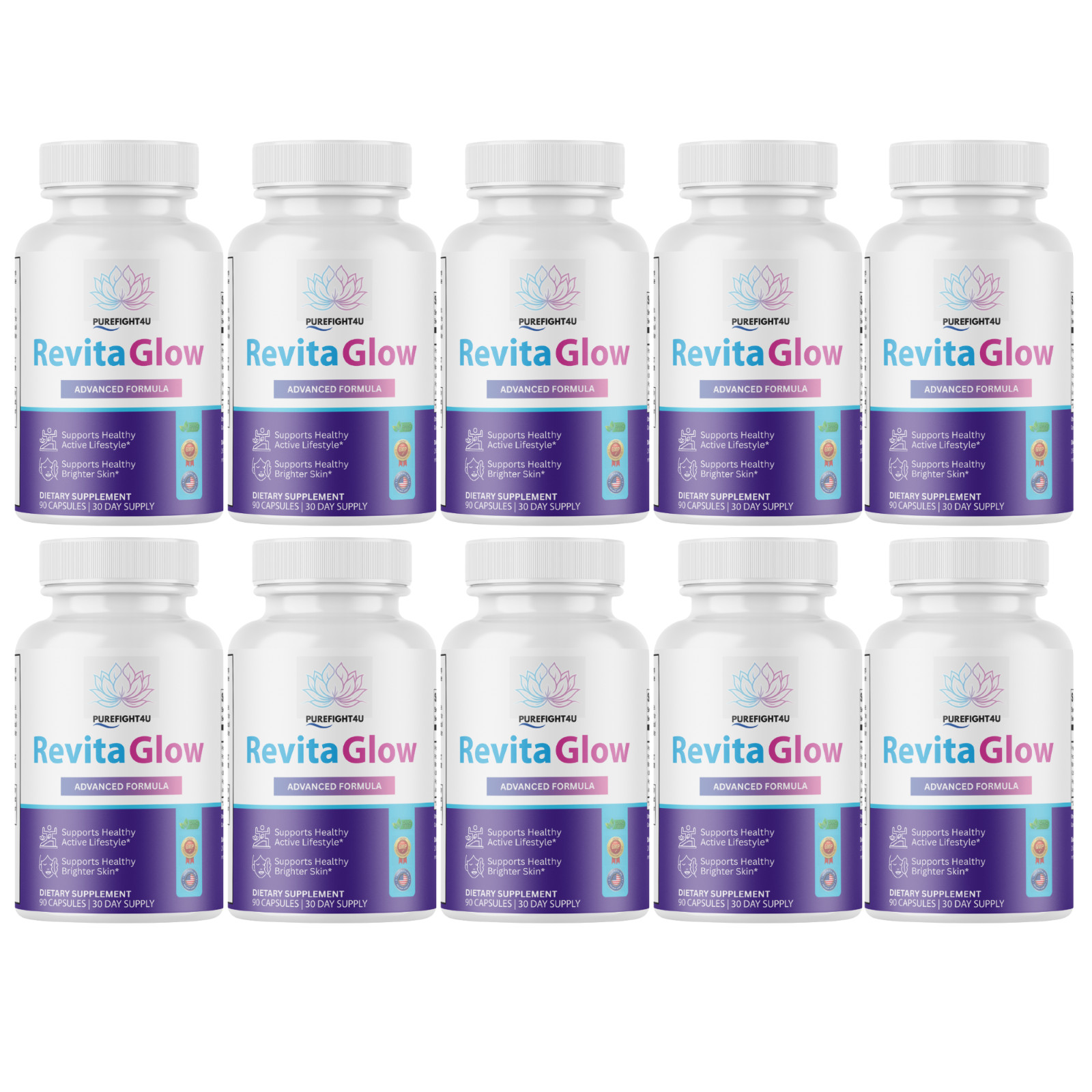 Revita Glow Supports Healthy Brighter Skin Supplement – 10 Bottles