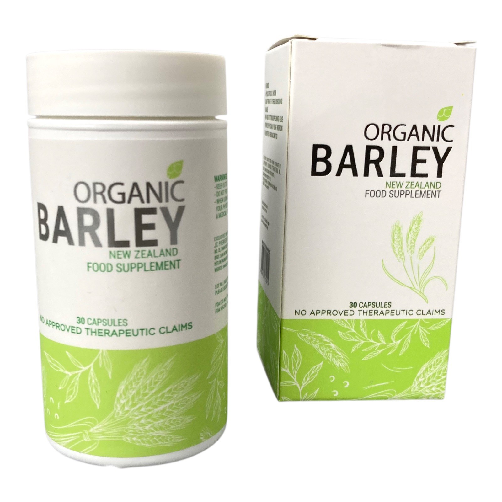 JC PURE Organic BARLEY Capsules from New Zealand NEW in Pkg.