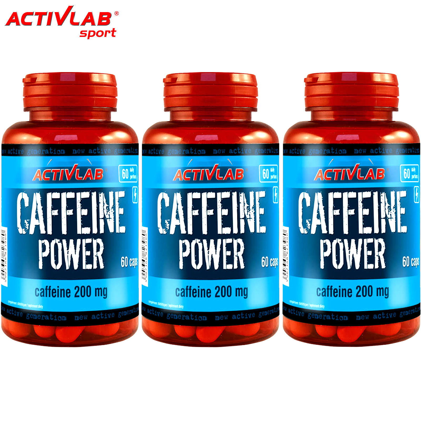 Caffeine Power 60-300 Caps Pre-Workout Booster Energy Endurance Power Villigance
