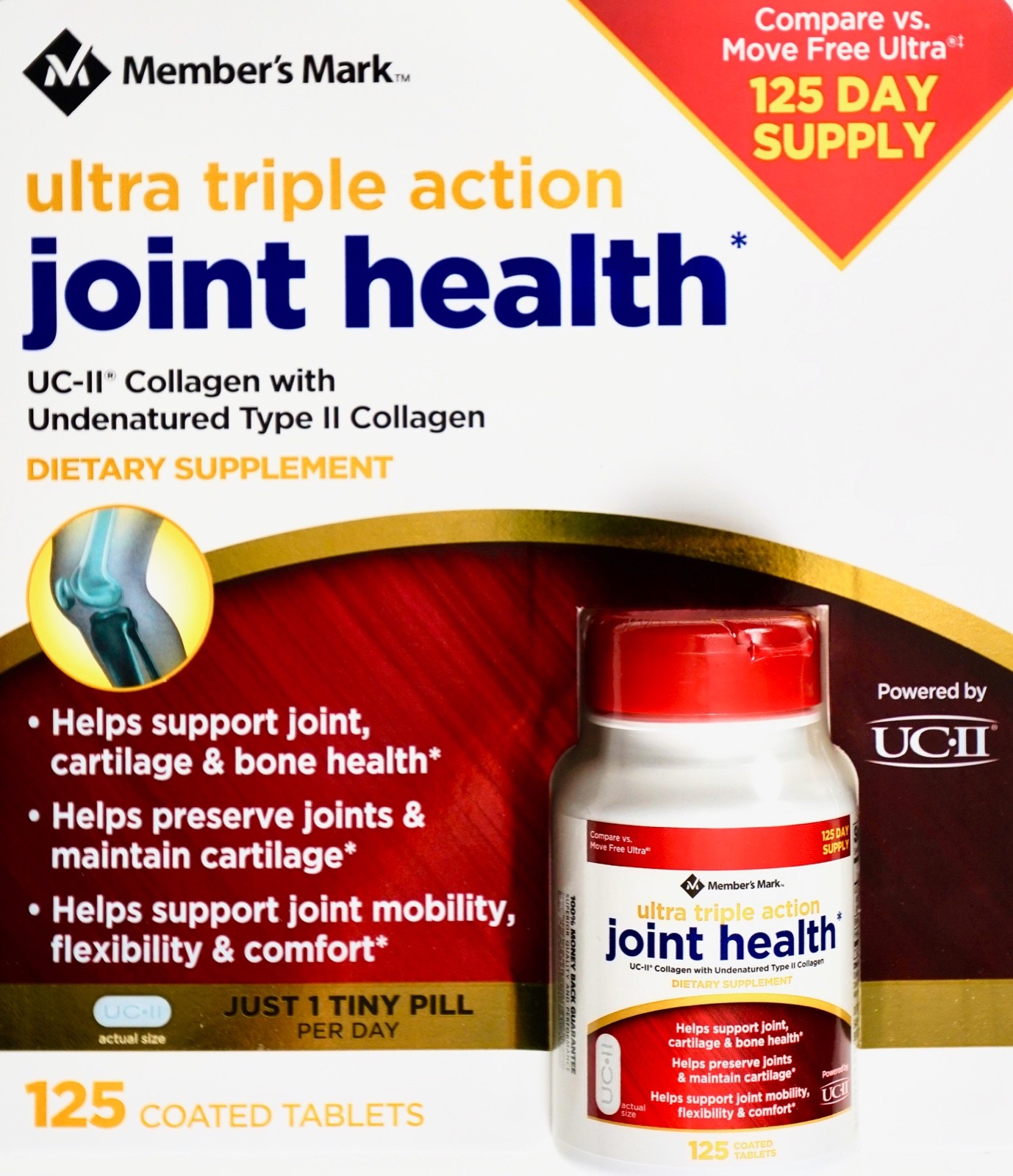Member’s Mark Ultra Triple Action Joint Health UC-II Collagen 125 Coated Tablets