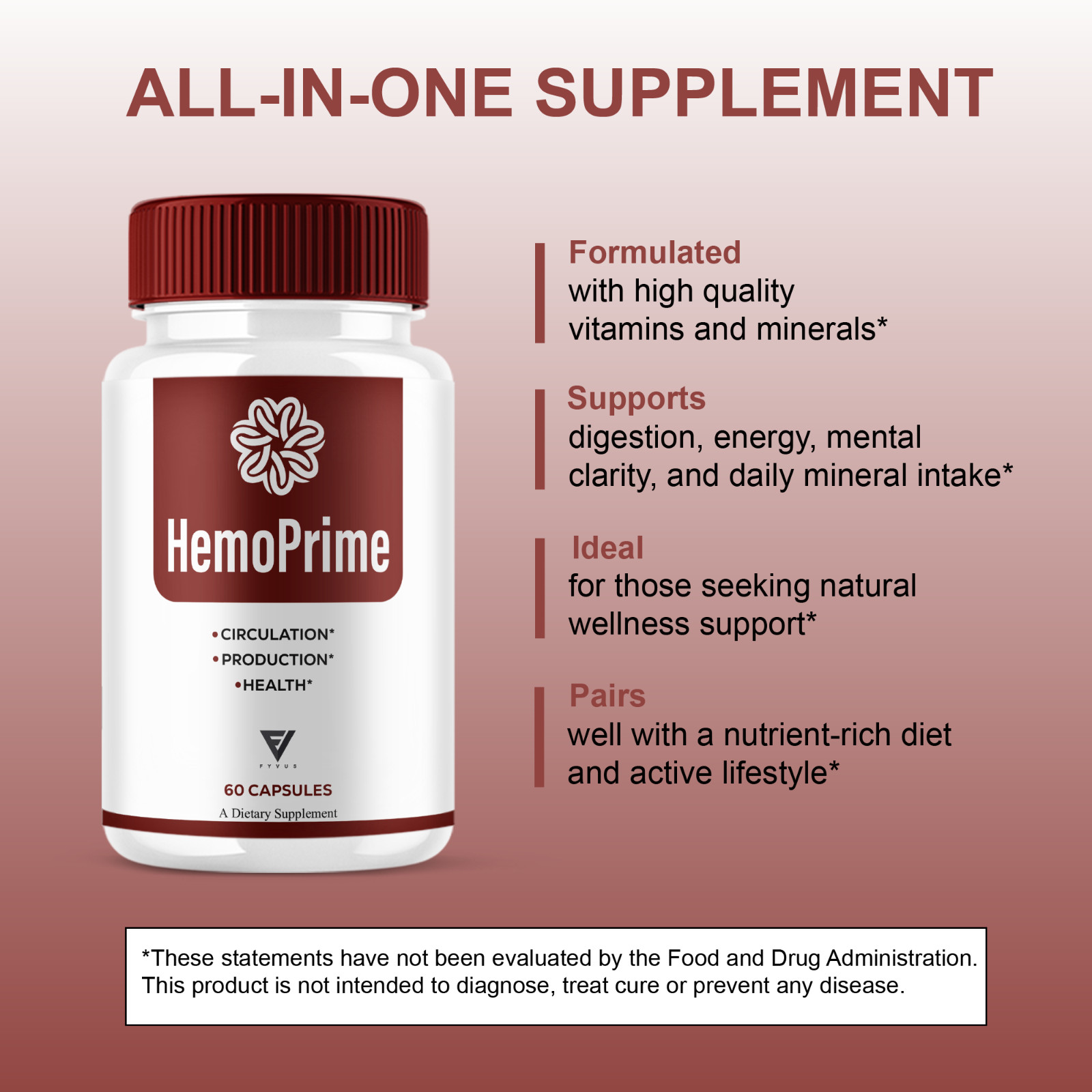 HemoPrime Male Performance, Hemo Prime Support (60 Capsules)