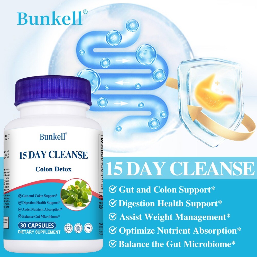 NEW Gut & Colon Support 15 Day Cleanse and Detox 30 Capsules Non-GMO