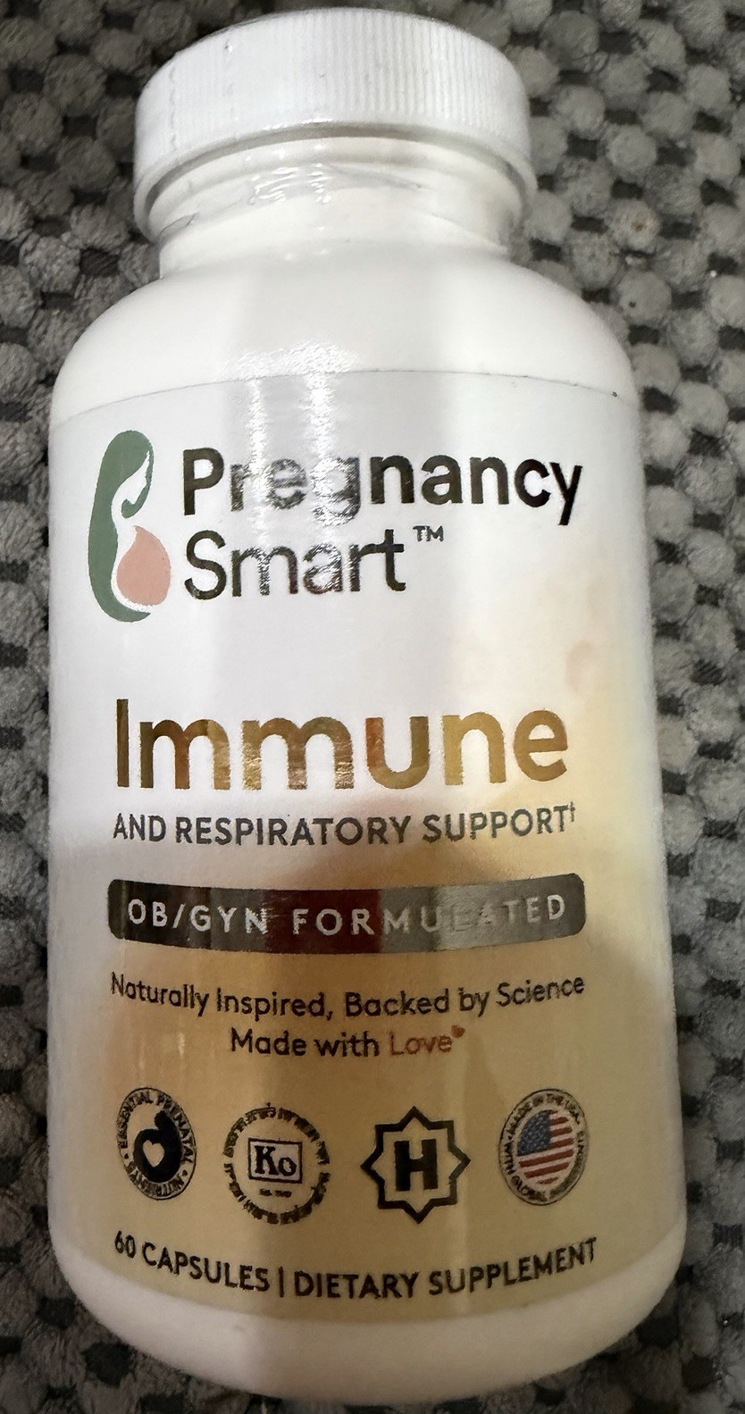 Pregnancy Smart Immune + Respiratory Support Caps 60ct Vegetarian Kosher Halal