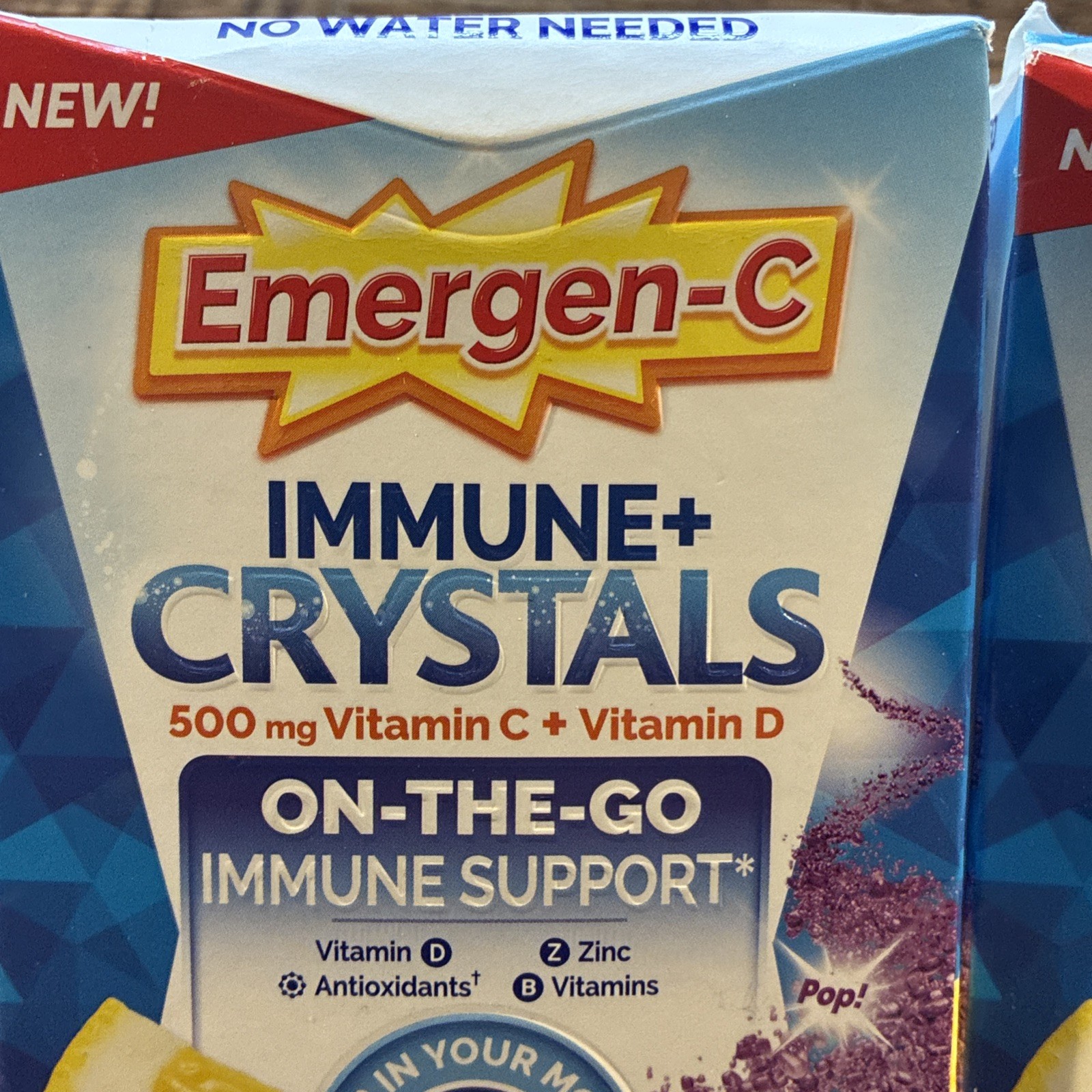 LOT 2 EMERGEN-C IMMUNE+ CRYSTALS, ON-THE-GO IMMUNE SUPPORT, BERRY LEMONADE