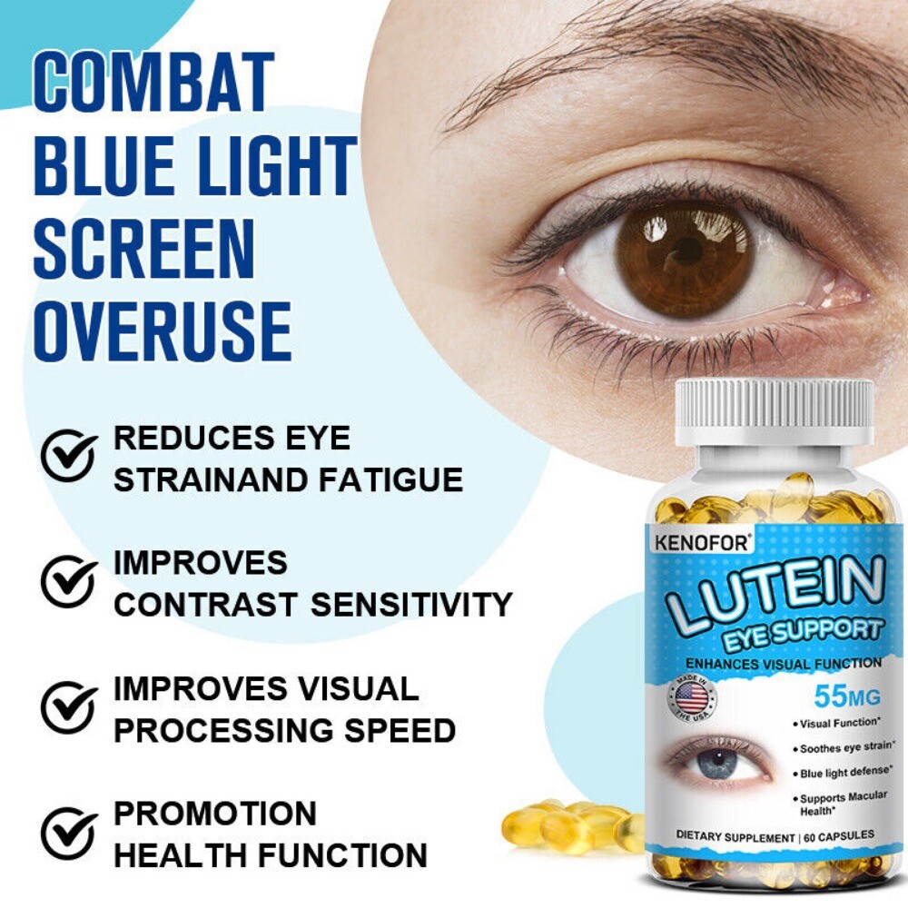 Lutein and Zeaxanthin Capsules 55mg – Premium Eye Protection Formula 60 Caps