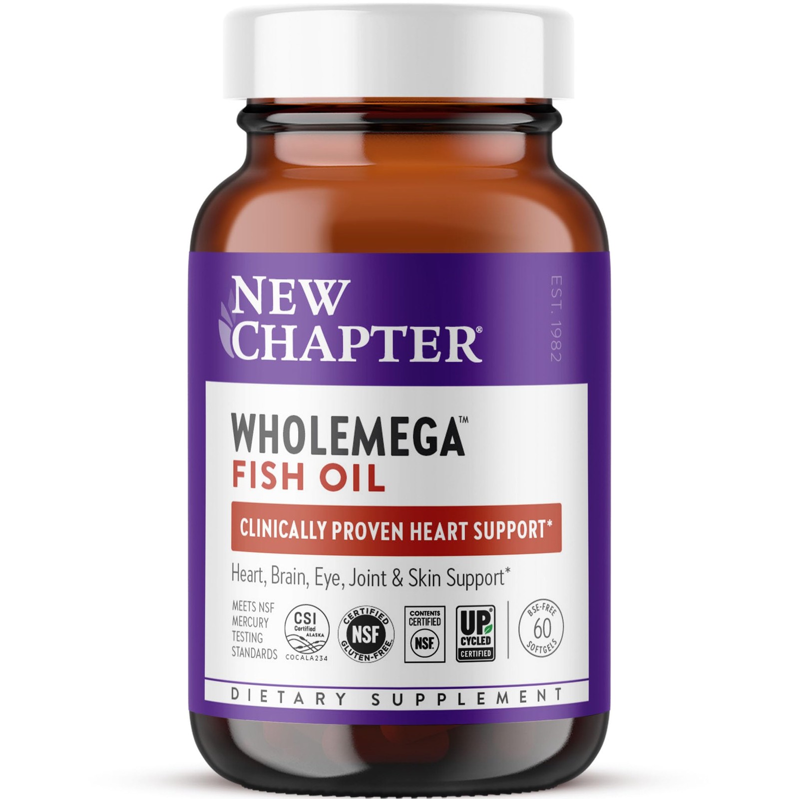 New Chapter Wholemega Fish Oil Supplement – 2000mg per 60 Count (Pack of 1)
