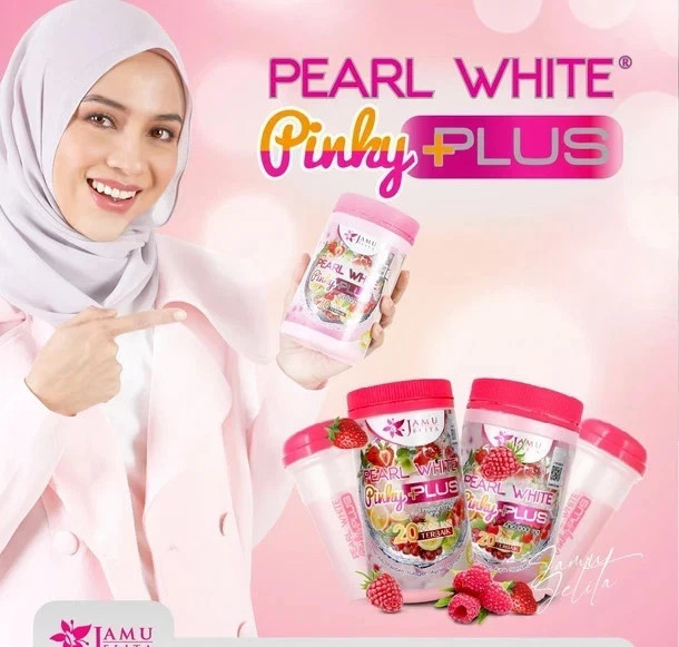 Pearl White Pinky Plus Jamu Jelita Drink Powder Woman Collagen Whitening ( X 2 )