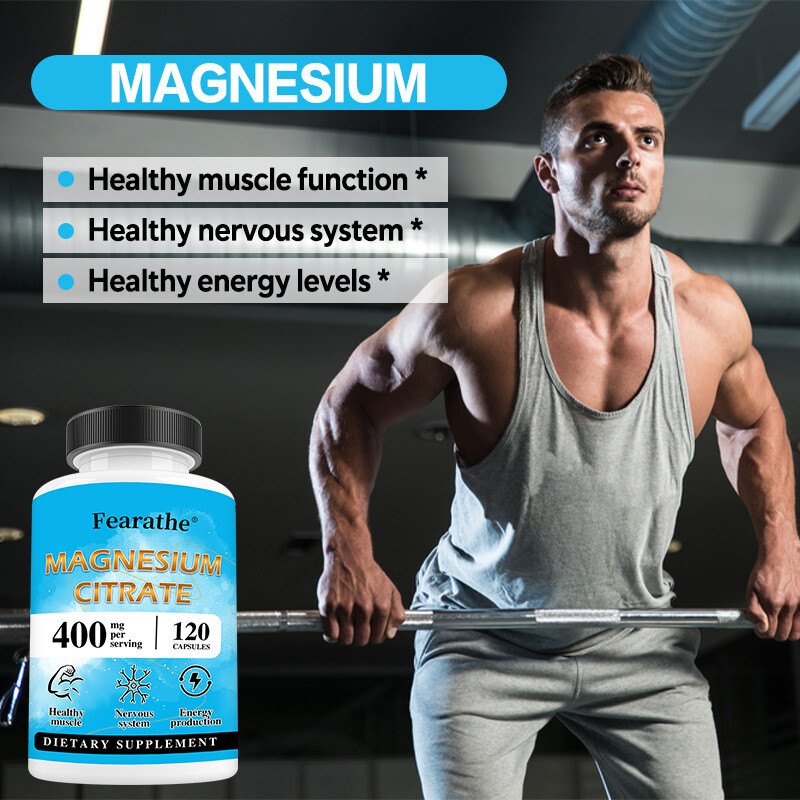 Magnesium Citrate 400mg Capsules Vegetarian/Gluten Free/Non-GMO