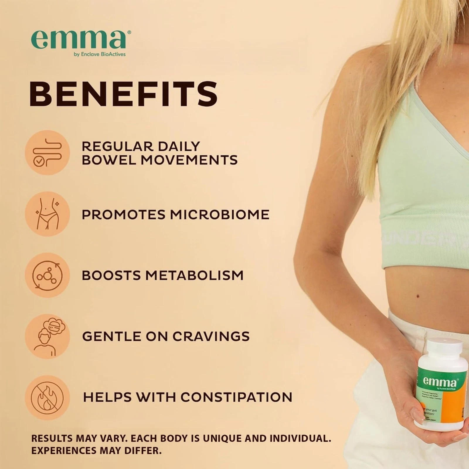 3 Pack Emma Gut Health Supplement 180 Capsules for Bloating Relief & Leaky Gut**