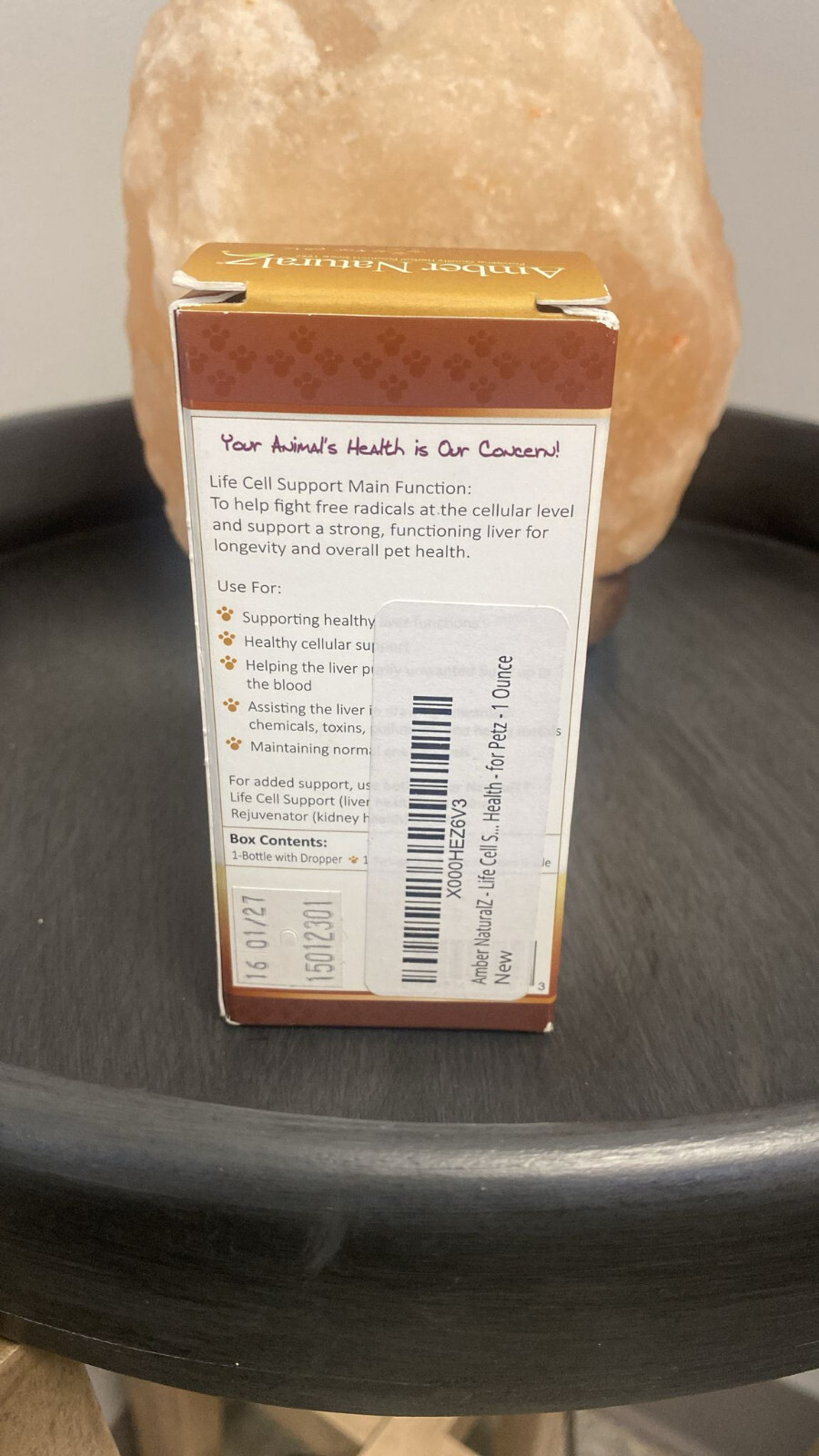 Amber Naturalz Life Cell Support – 1 oz – New/Sealed Bottle (Box is Damaged)