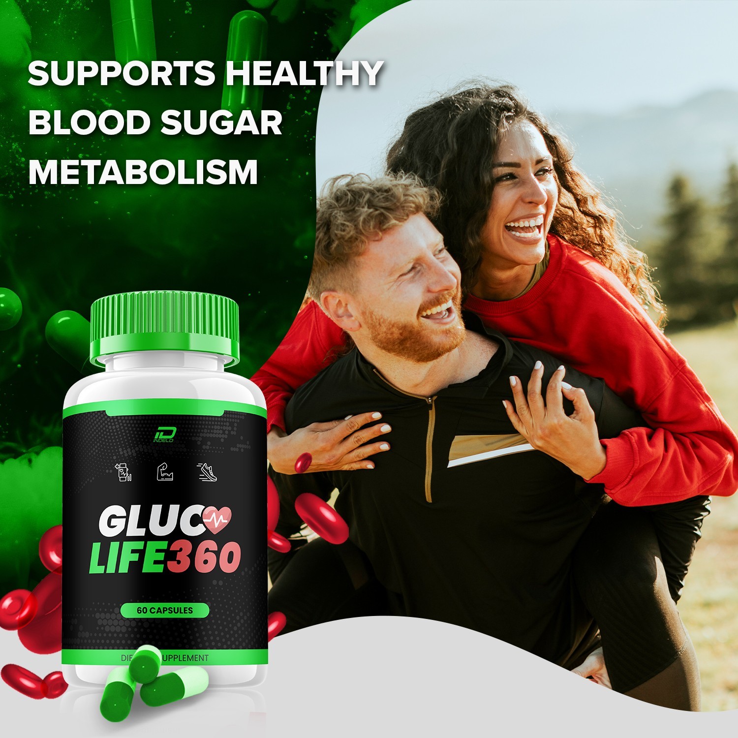 (5 Pack) Gluco Life 360 Capsules – GlucoLife 360 All Natural Glycogen Support