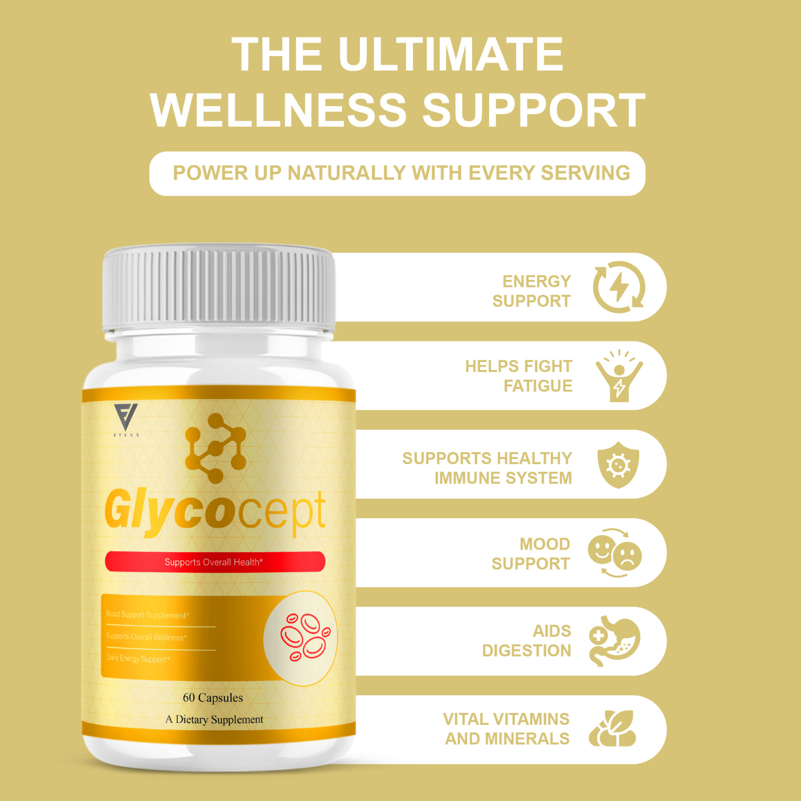 (3 Pack) Glycocept Blood Support, Glycocept Advanced Formula (180 Capsules)