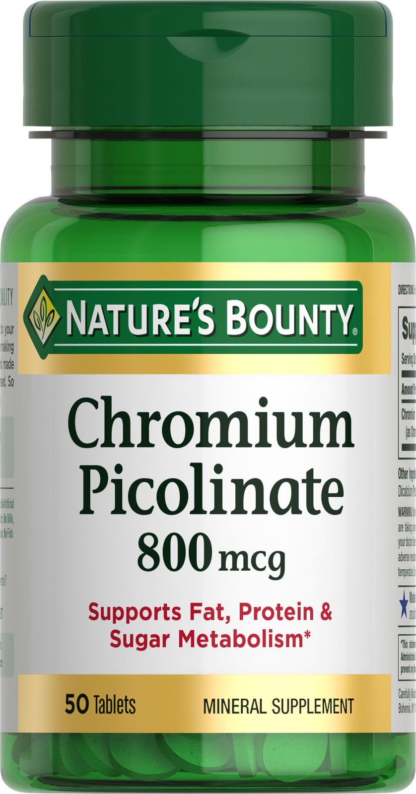 Nature’s Bounty Chromium Picolinate, Supports Fat, 50 count (Pack of 1)