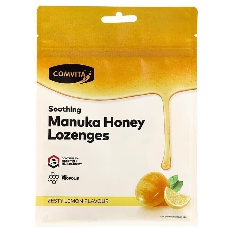 Comvita Soothing Manuka Honey Lozenges Zesty Lemon 12 Lozenges 54g