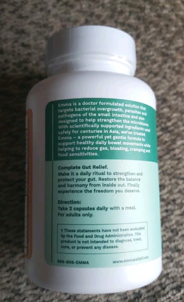 Emma Relief Supplement by Konscious Solution for Gut Health Issues 60 capsules