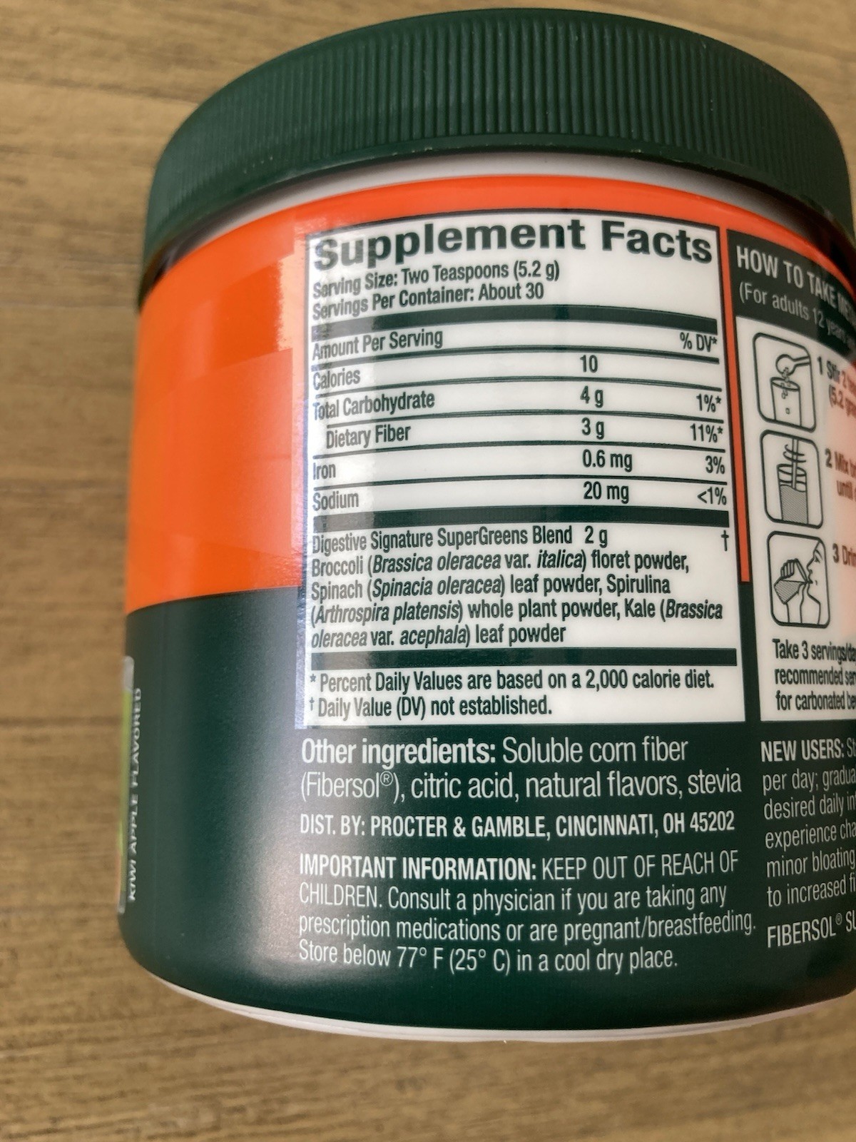 3 Metamucil Super Greens Digestive Blend Powder Fiber Kiwi Apple 5.5 Oz NEW