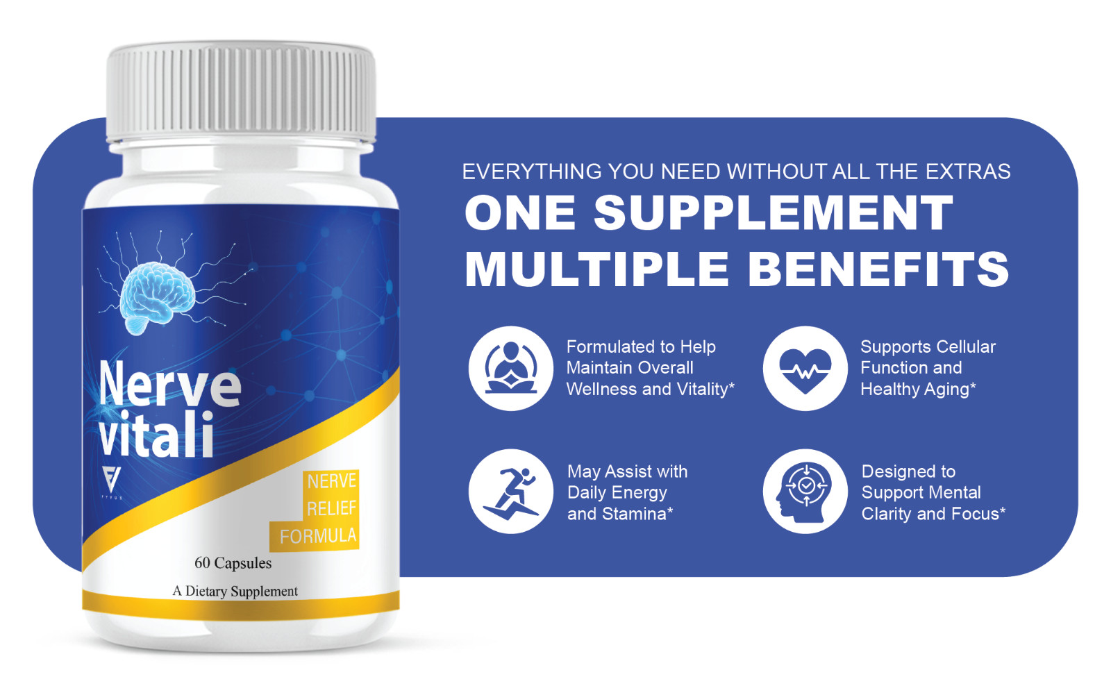 (3 Pack) NerveVitali Wellness Support, Nerve Vitali Nerve Pills (180 Capsules)