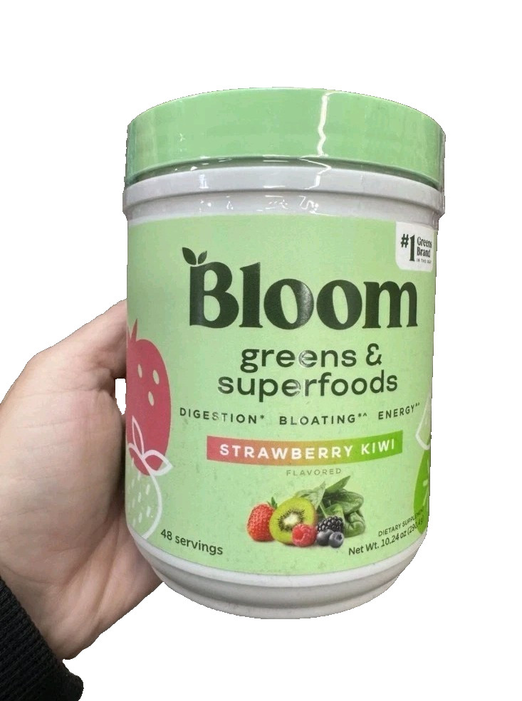 Bloom Greens & Superfoods Powder Strawberry Kiwi 48 Servings Digestive Support