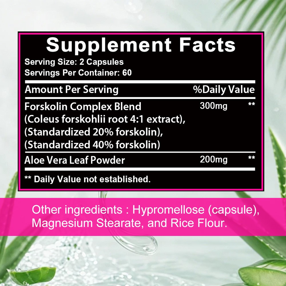 300mg Herb Capsules with Aloe Vera for Fitness,Digestion & Immune Support 120 CT