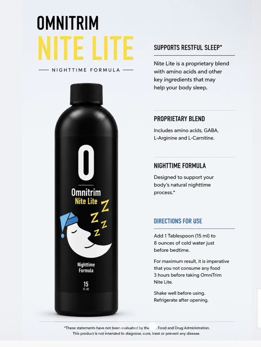 Omnitrim Nite Lite Nighttime Sleep Support Dietary Supplement Liquid 15 fl oz