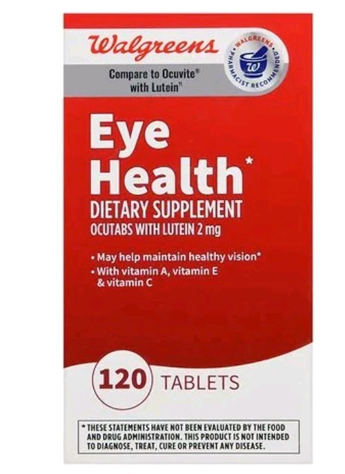 New Walgreens Brand Eye Health 120 Tablets Dietary Supplement Pack, Exp. 08/2026