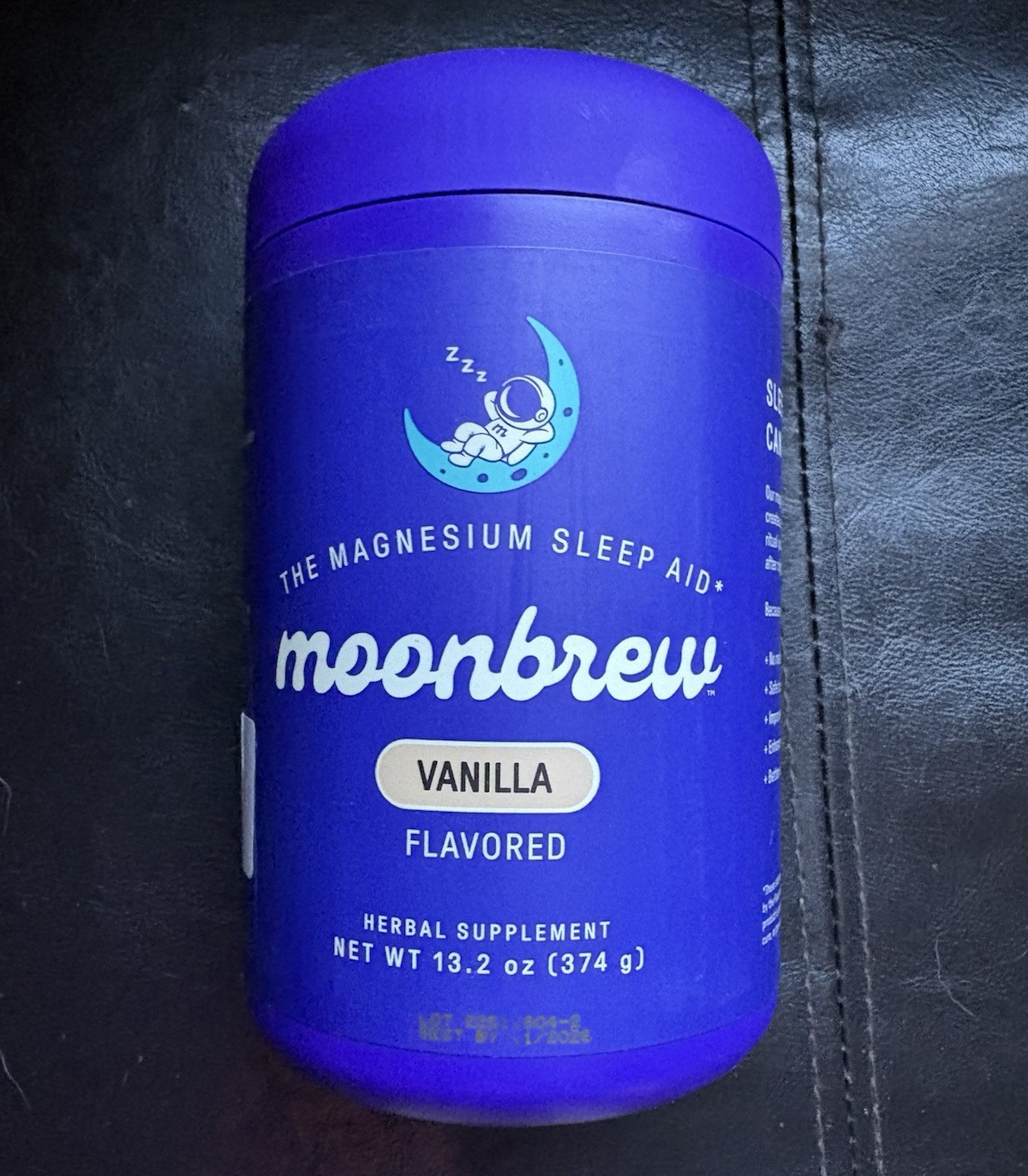 moonbrew Magnesium Sleep Support Powder, Vanilla Herbal Supplement 13.2 oz