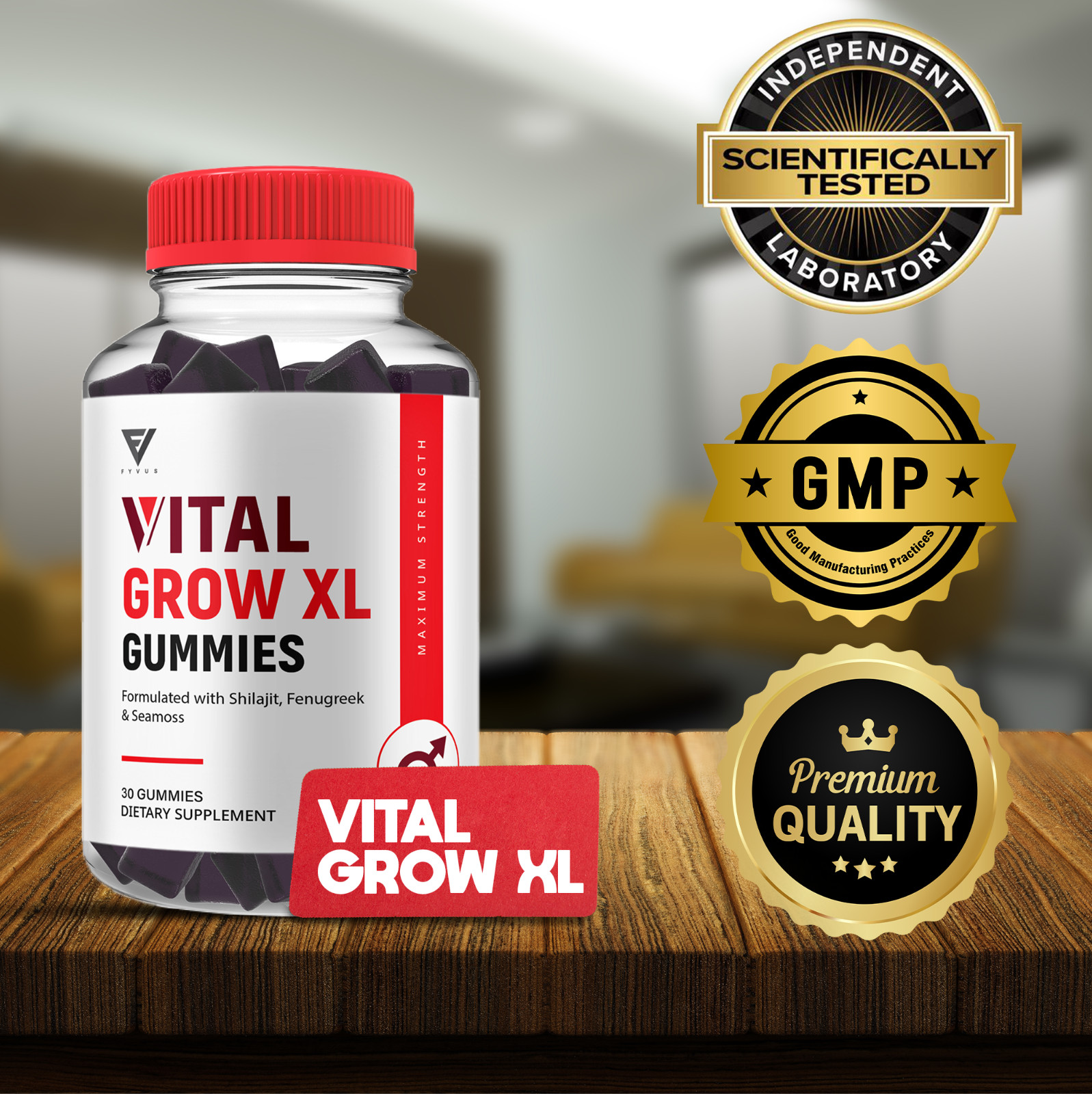 (2 Pack) Vital Grow XL Gummies Male Supplement for Performance (120 Gummies)