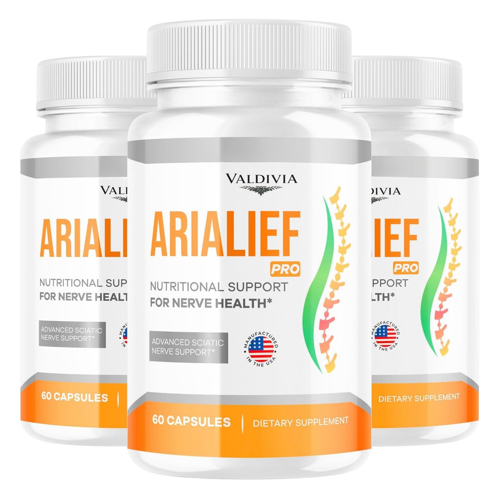 Valdivia Arialief 3 Pack Nerve Support Supplement Made in USA Nerve Health