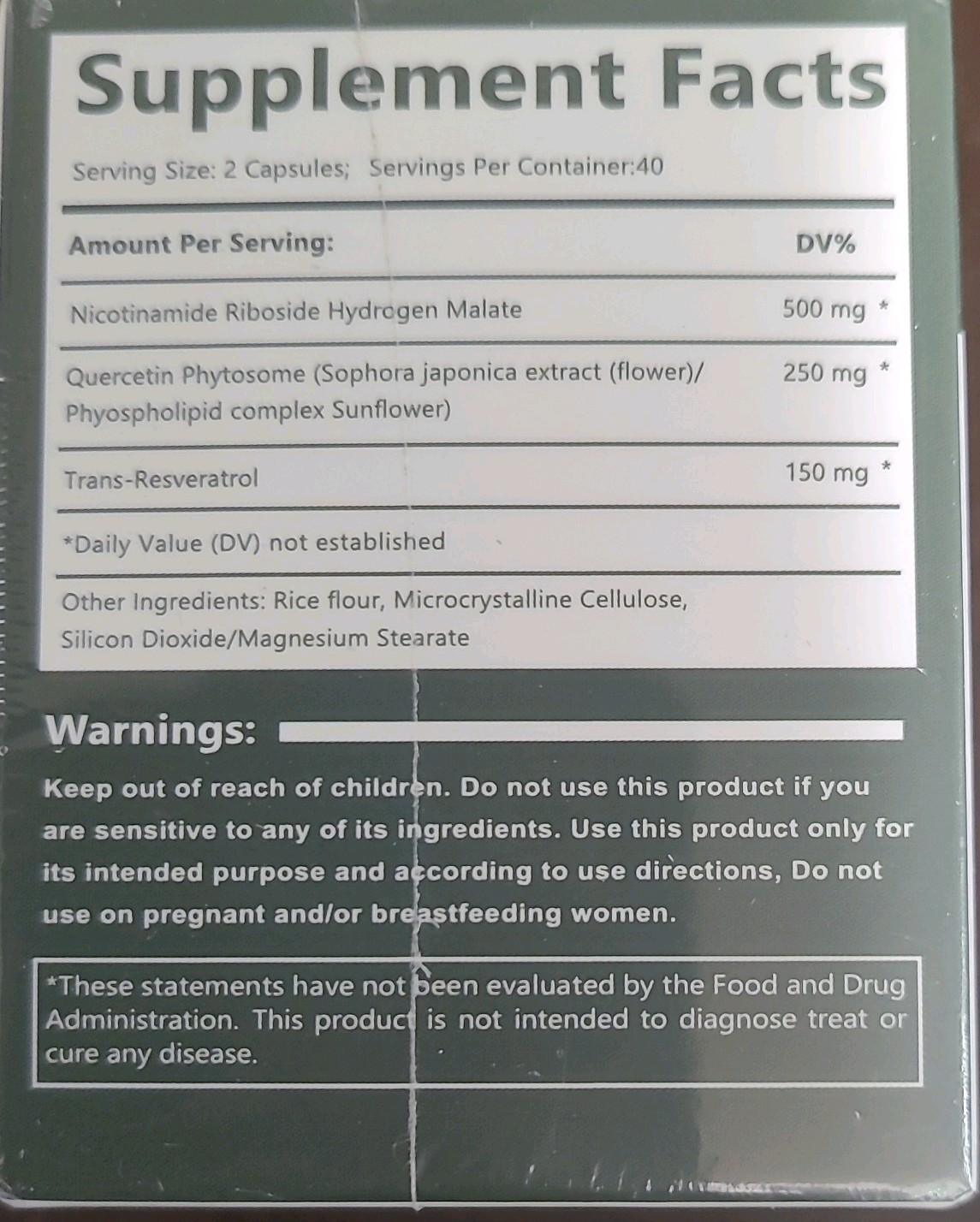 Reus Research Liposomal Nicotinamide Riboside, Resveratrol 900mg 80 Caps