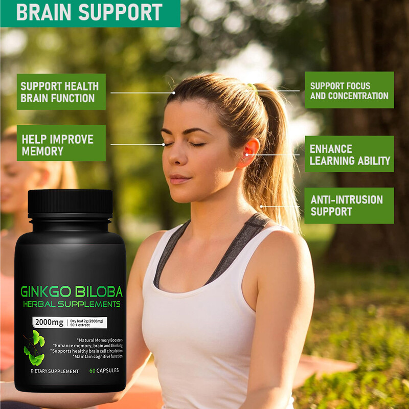 GINKGO BILOBA HERBAL SUPPLEMENTS 2000mg extract CAPSULES BRAIN &MEMORY BOOSTER