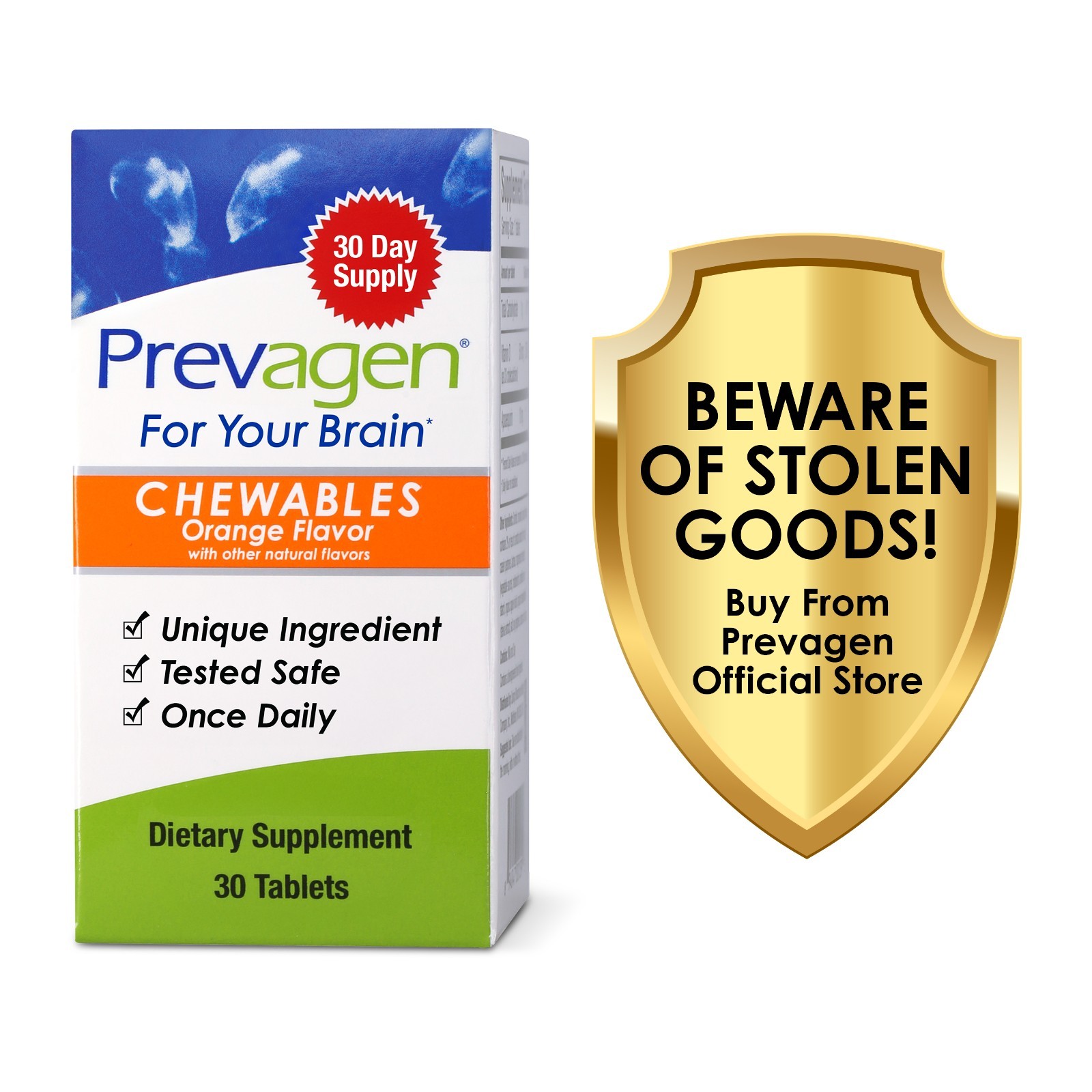Prevagen Regular Strength 10mg Orange Chewables – 30 Count