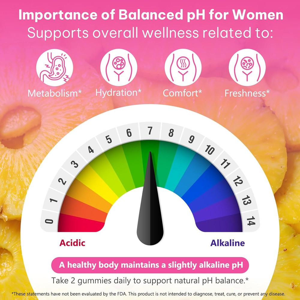 1/2/3 Probiotics Gummies for Women Tropical Pineapple Flavor Supports PH Balance
