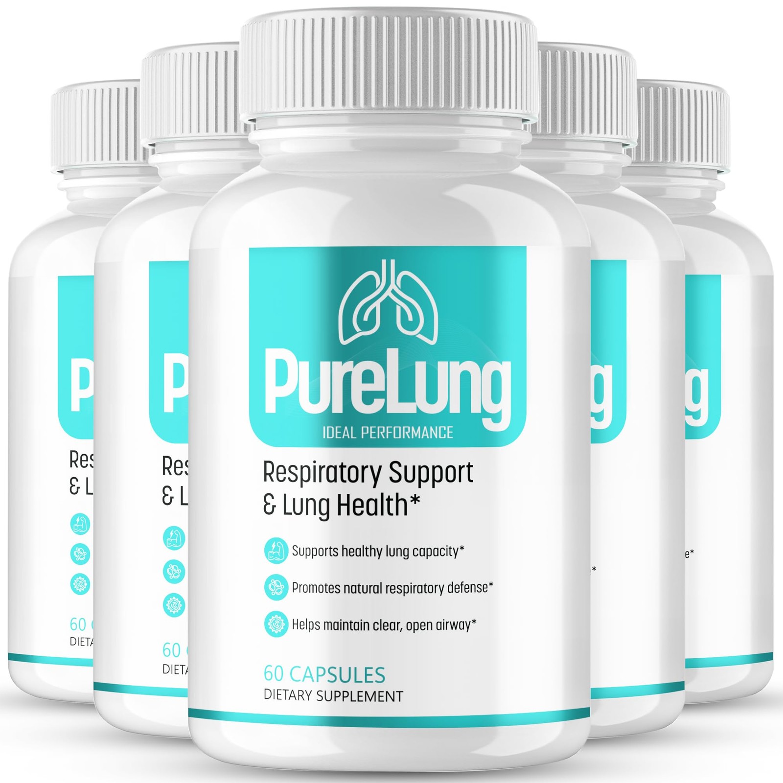 Pure Lung General Wellness Supplement – 300 Capsules (5 Pack)