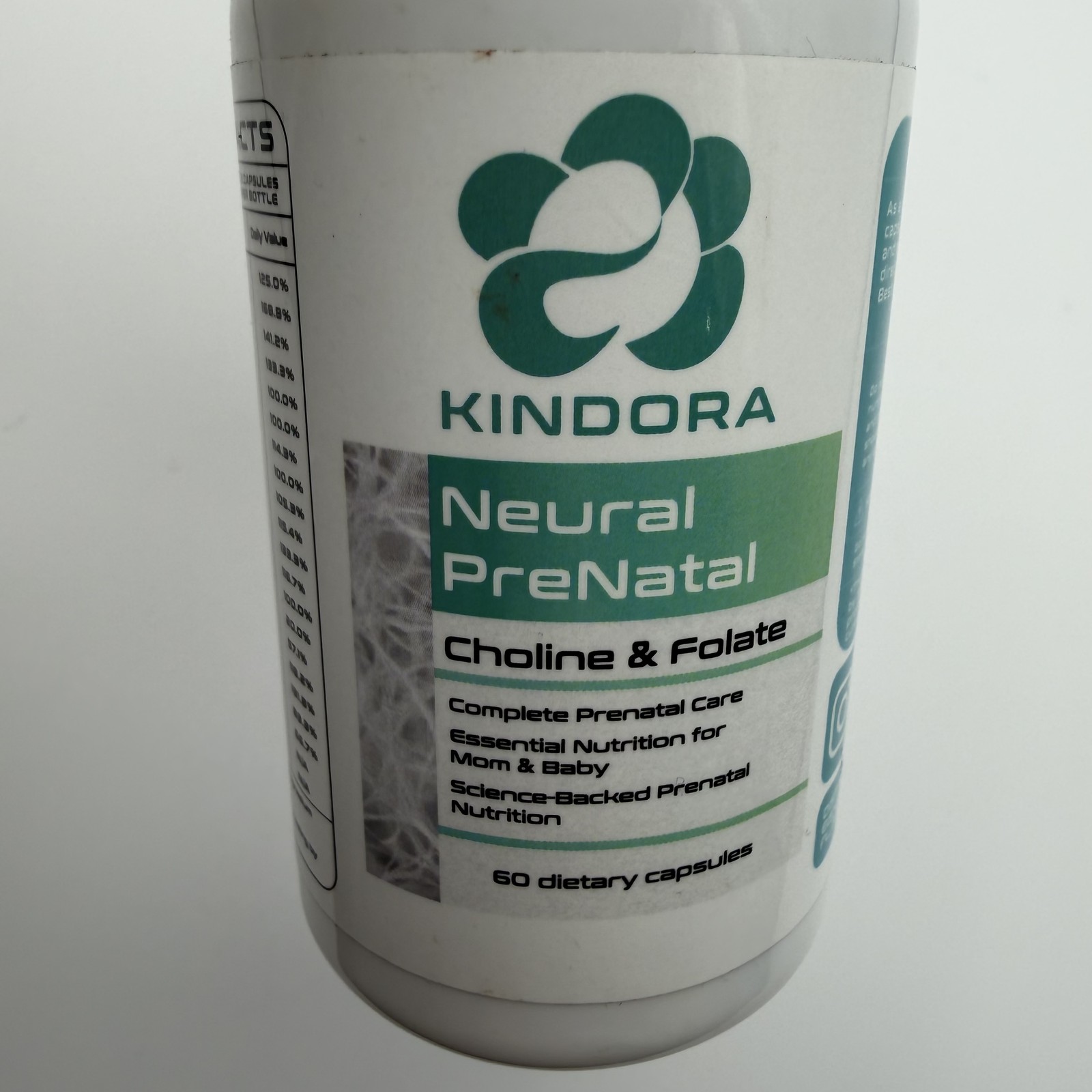 Kindora Neural PreNatal Choline & Folate 60 Capsules Essential Mom & Baby