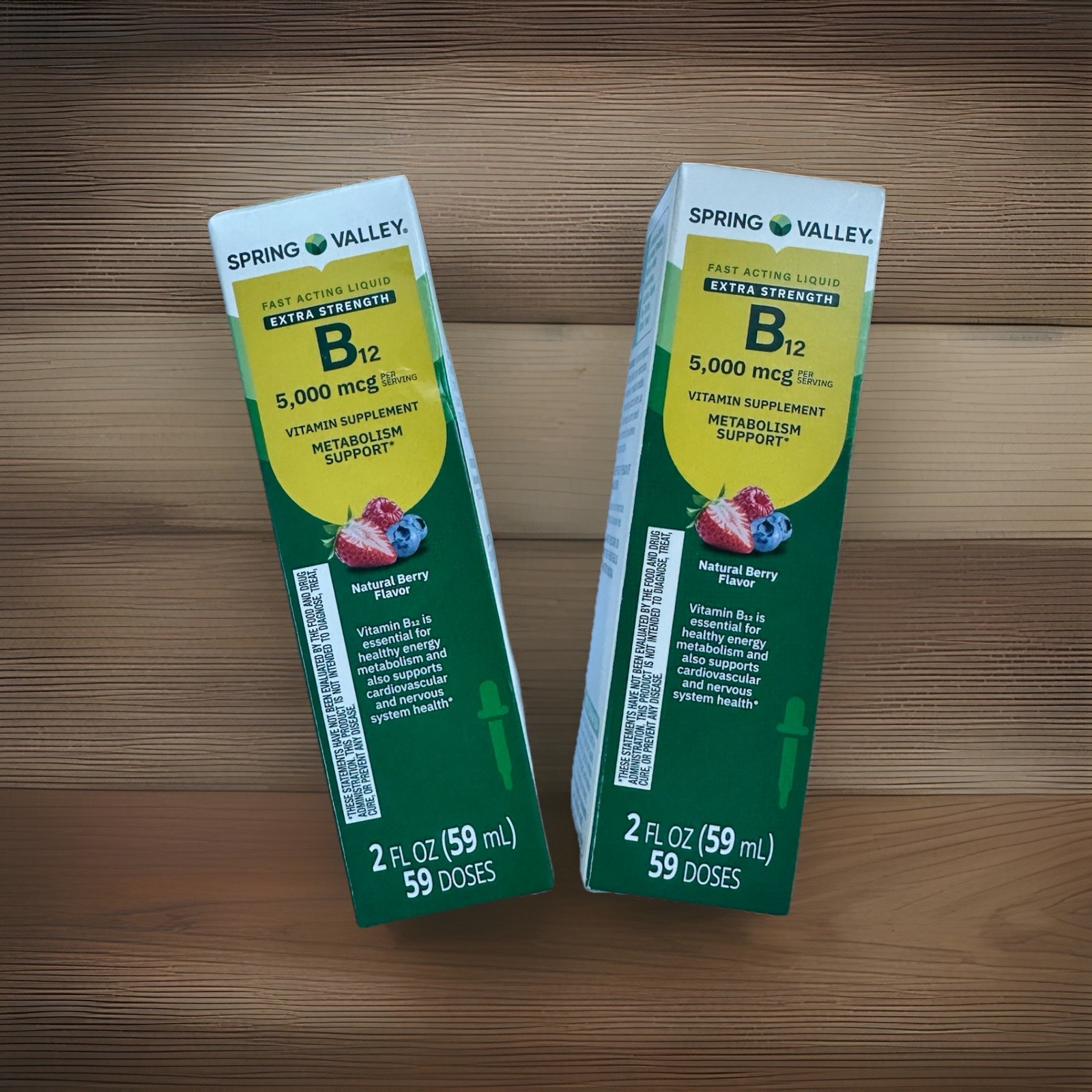Spring Valley Liquid Vitamin B12 5000 mcg Extra Strength 2 oz – 2 Pack
