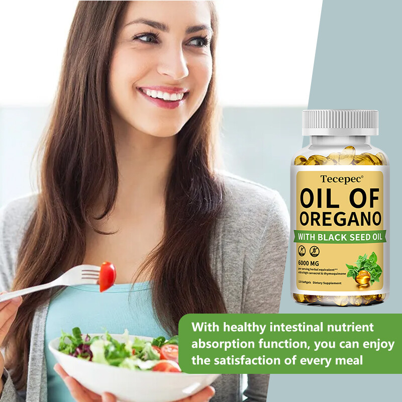 Organic Oil of Oregano Softgels 6000 mg 2 in 1 Black Seed Oil Herbal Supplement