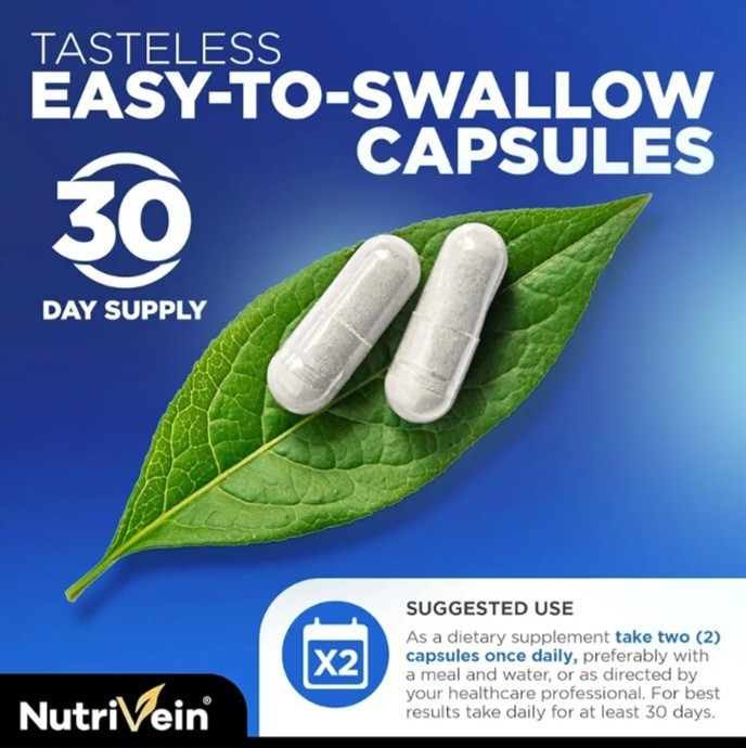 Nutrivein Premium NAD + Resveratrol Supplement 600 mg 30 Servings (60 Capsules)