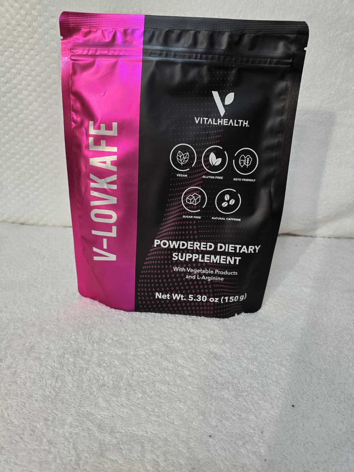 VitalHealth V-Lovkafé Coffee Dietary Supplement Powder Natural Caffeine 5.30 oz