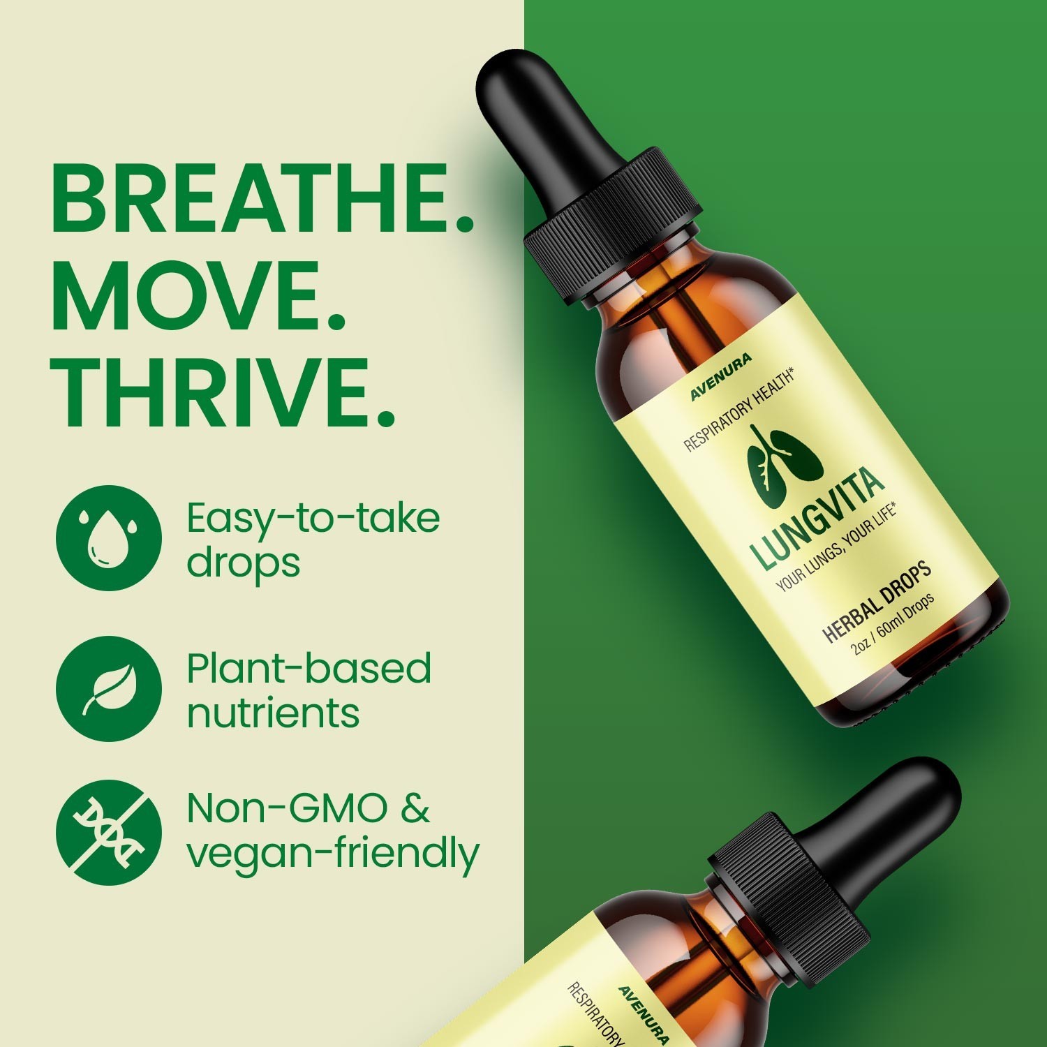 (2 Pack) Lungvita Liquid Drops – Extra Strength Natural Blend for Health Support