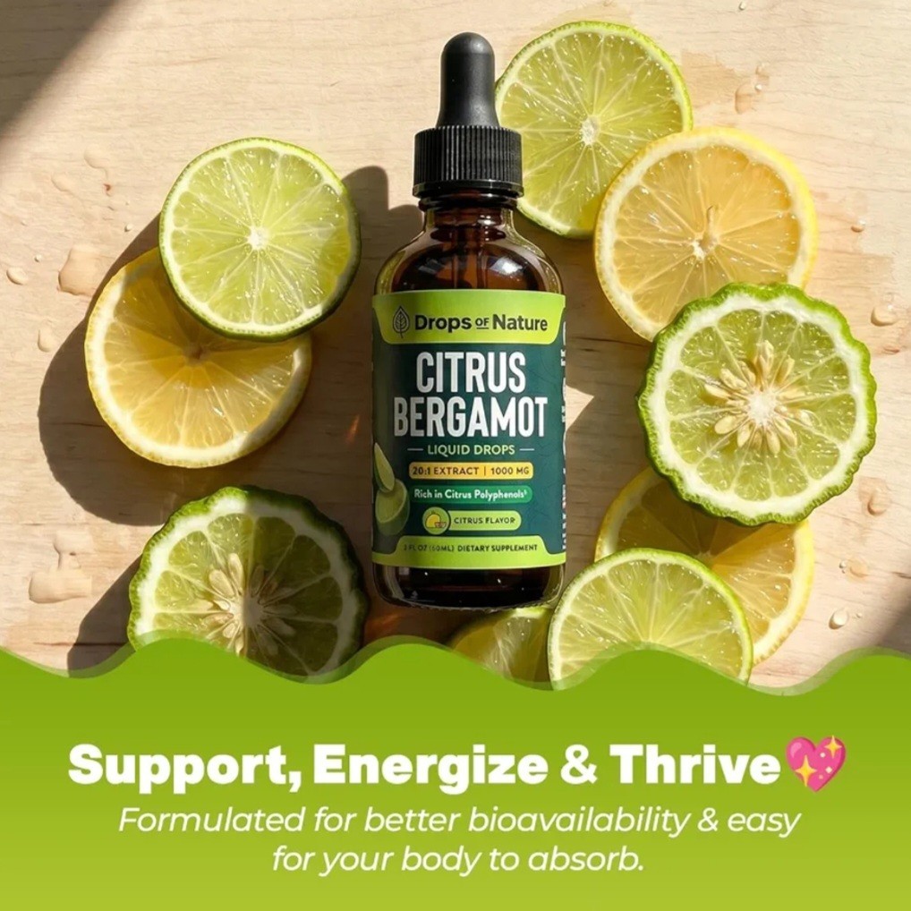 Drops Of Nature Citrus Bergamot Extract 20:1 Heart Health Antioxidant 2 fl oz